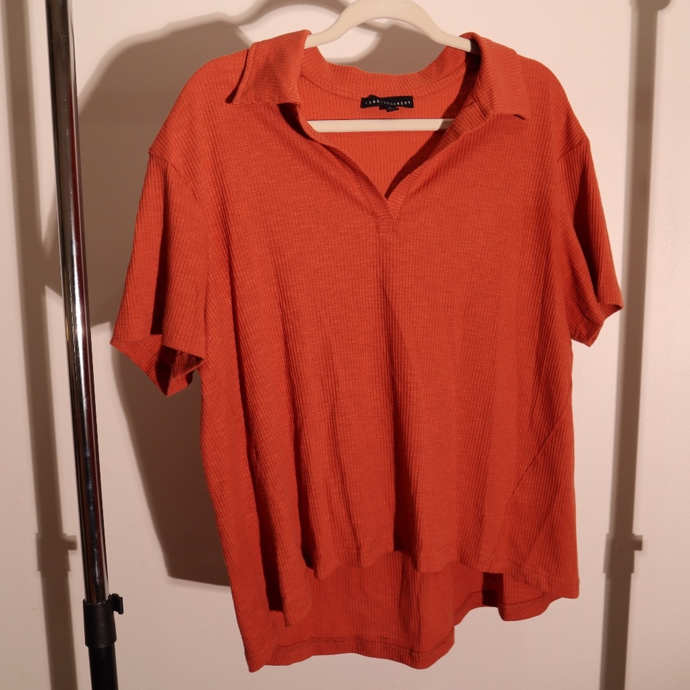 burnt orange oversized blouse